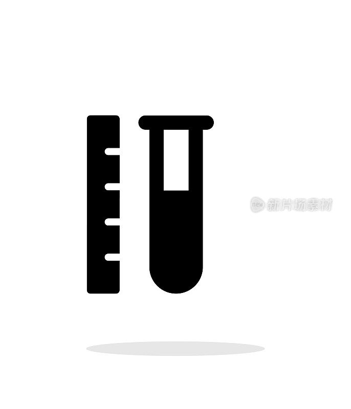 Test tube with ruler simple icon on white background
